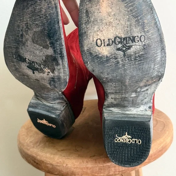 Old Gringo red suede embroidered cowgirl boots - Picture 7 of 7